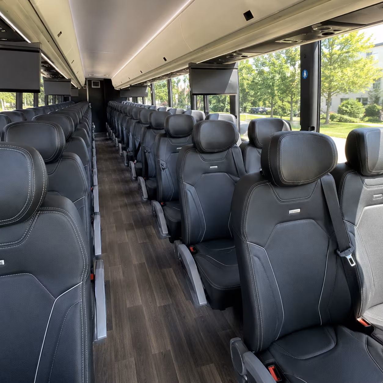 bryan charter bus rental interior
