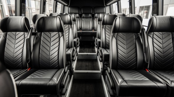 20 passenger minibus inside temple