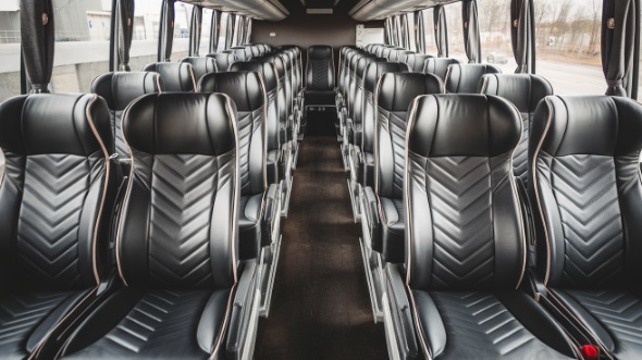 55 passenger charter bus inside bryan