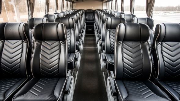 56 passenger charter bus inside bryan