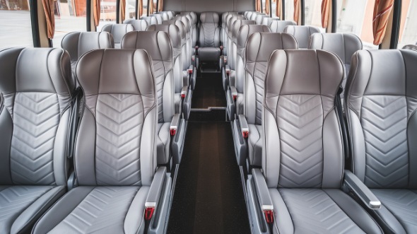 56 passenger charter bus interior view