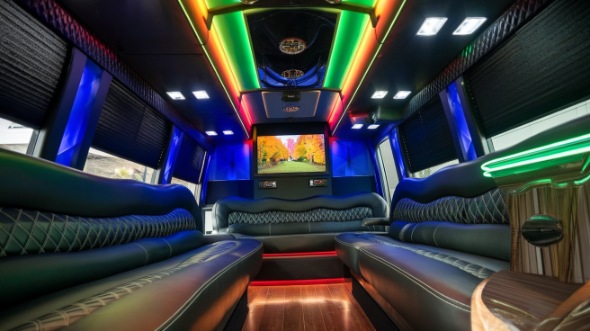 college station party bus rental interior